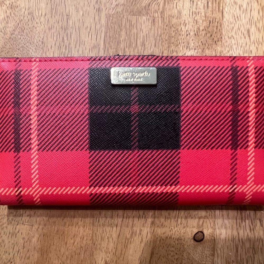 Kate Spade Newbury Lane (red & black plaid) Wallet
